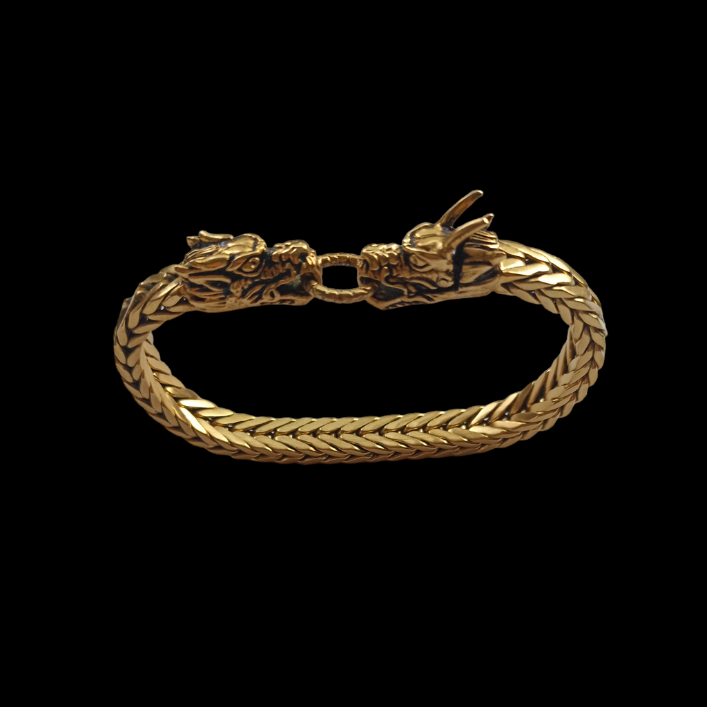 Flexible bracelet with two dragons