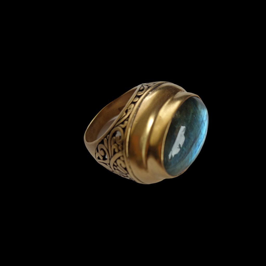 Golden rutile ring