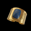 Silver bracelet cuff with lapislazuli