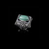 Anillo artesanal hecho a mano con plata de ley y gran aguamarina con talla de rosa. Tamaño 15 Peso 32 g Ring hand made with silver and rose cut aquamarine. Lula Maiz