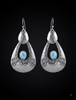 Pendientes artesanales hechos a mano con plata de ley trabajada con tecnica martele y piedras semipreciosas. Longitud 6,5 cm Ancho máximo 2,8 cm Peso 10 g  Lula Máiz