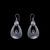 Pendientes artesanales hechos a mano con plata de ley trabajada con tecnica martele y piedras semipreciosas. Longitud 6,5 cm Ancho máximo 2,8 cm Peso 10 g  Lula Máiz