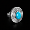 Anillo artesanal hecho a mano con plata de ley y cabujon de aguamarina. Medidas top 38 mm x 30 mm Peso 31 g Handcrafted silver ring with aquamarine. Lula Máiz