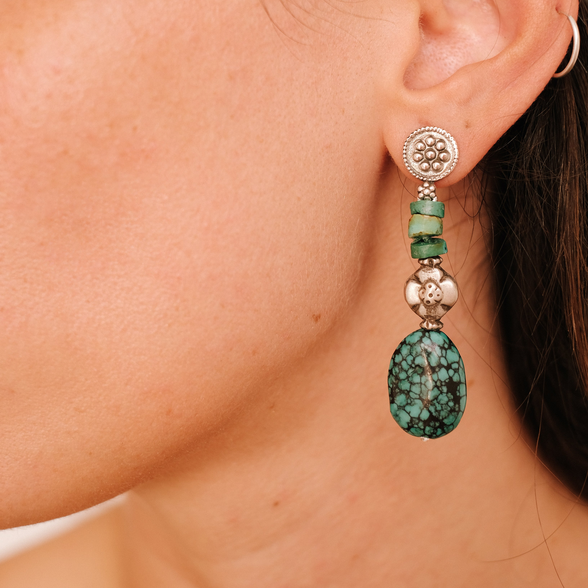 Tibetan Turquoise Earrings