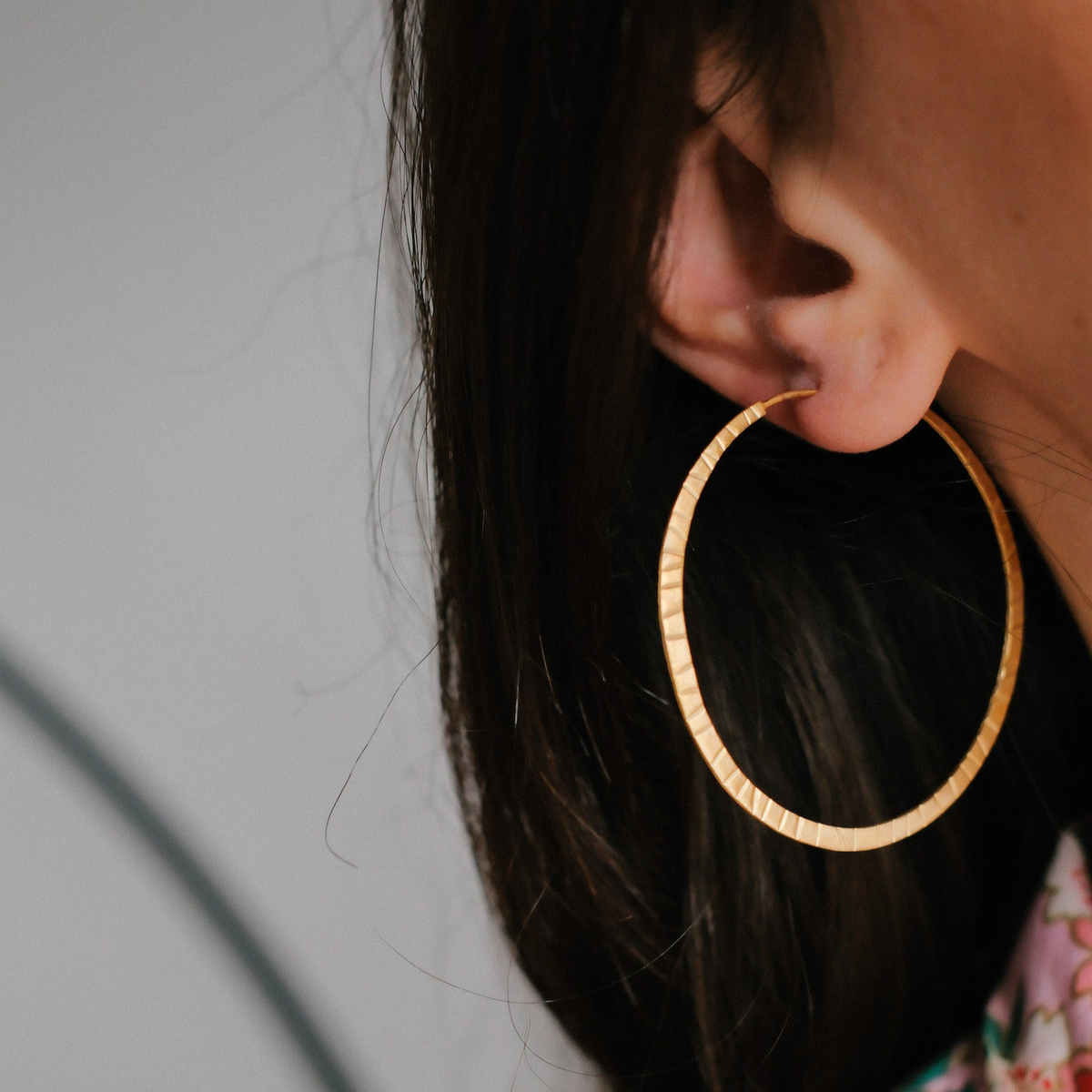 Gold plated silver hoops