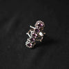 Anillo artesanal hecho a mano con plata de ley y 5 amatistas facetadas. Tamaño 15 Peso 11 g. Hand made silver rings. Ring with amethyst. Lula Máiz