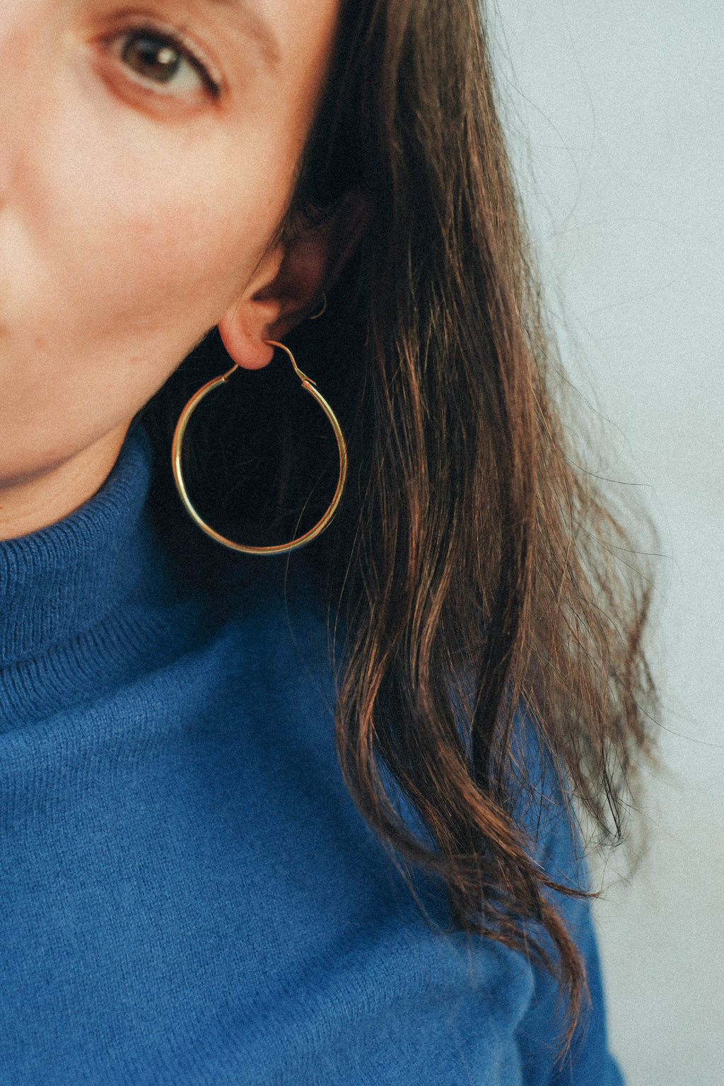 Gold-plated silver hoops