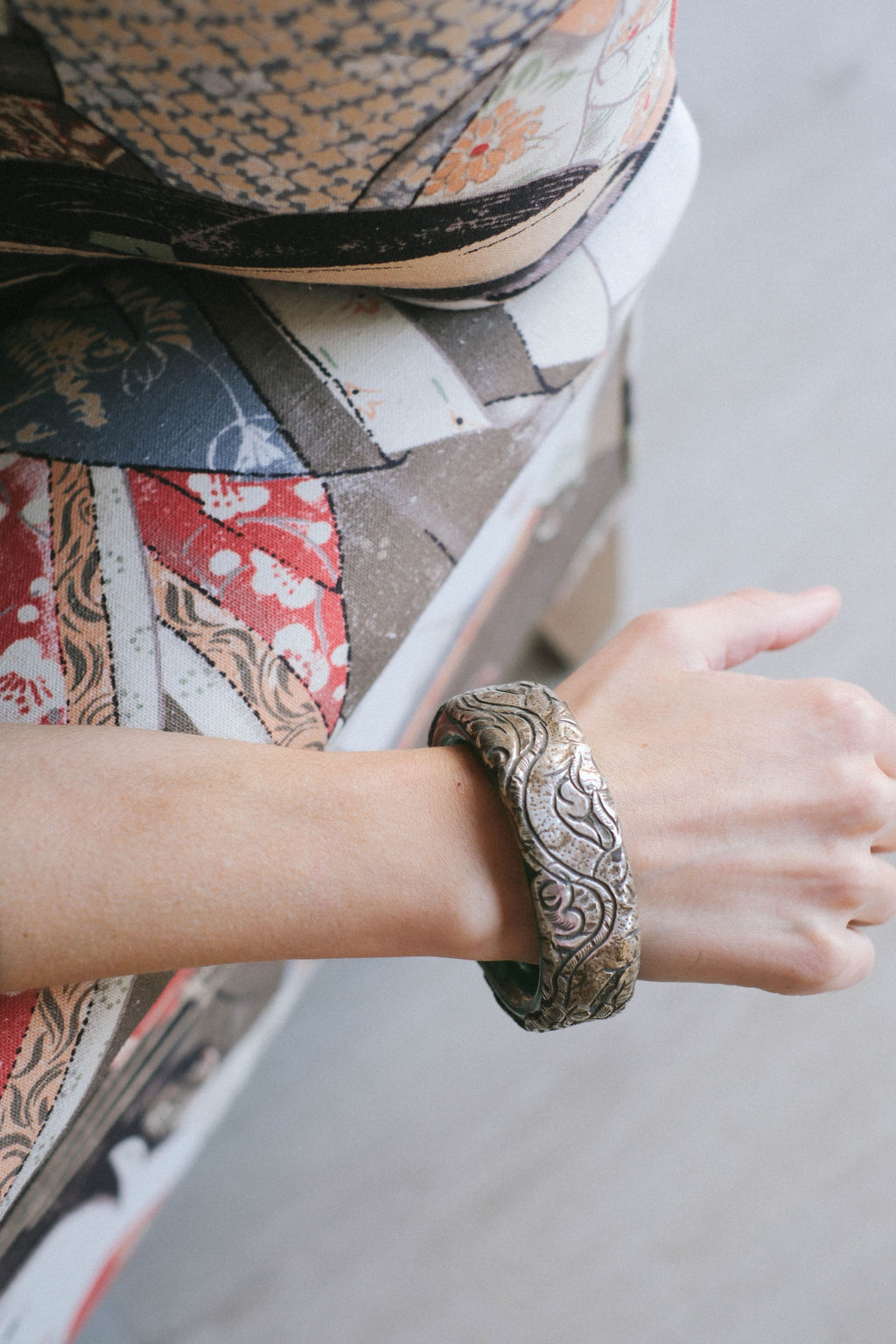 Green rigid Tibetan bracelet
