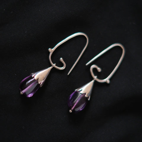 Pendientes con lagrima de amatista