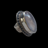 Silver and rose quartz ring