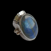 Hammered ring with labradorite