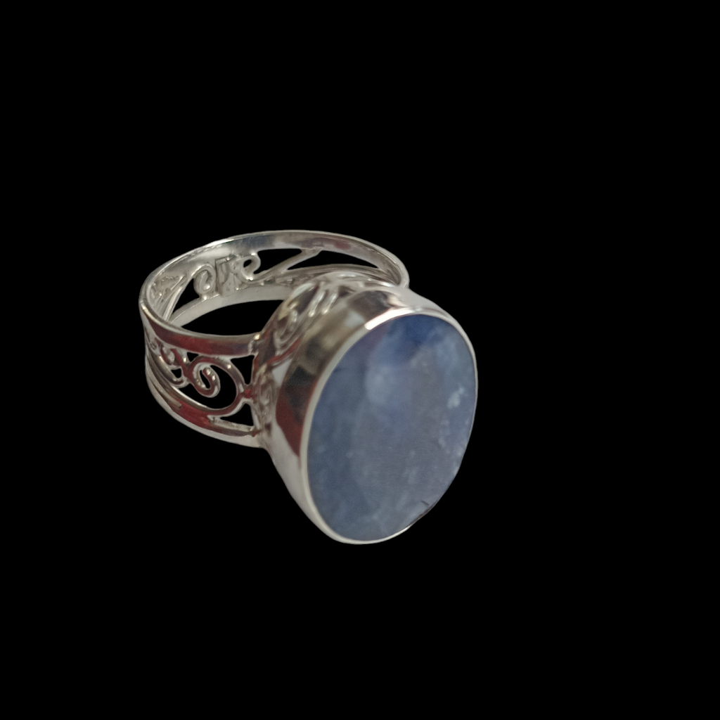 Silver and sapphire ring